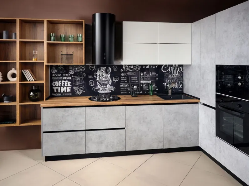Ecommerce: Cucina ad angolo industriale Mobilike Urban Artigianale a prezzo scontato!