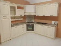 Cucina ad angolo in legno bianca Classico a prezzo scontato