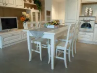 Cucina ad angolo in legno bianca Magda decap� a prezzo ribassato