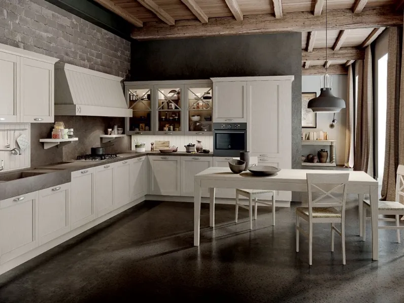 Cucina a prezzo ribassato ad angolo classica Fride 6 Arredo3