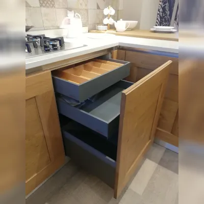 Cucina ad angolo in legno rovere chiaro Dialogo a prezzo ribassato