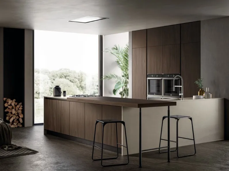 Cucina Mhid kaly design rovere moro Arredo3 ad angolo scontata 31%