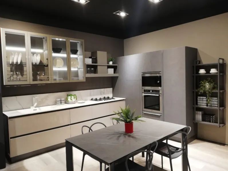 Cucina Round neck moderna tortora Lube cucine ad angolo scontata 53%