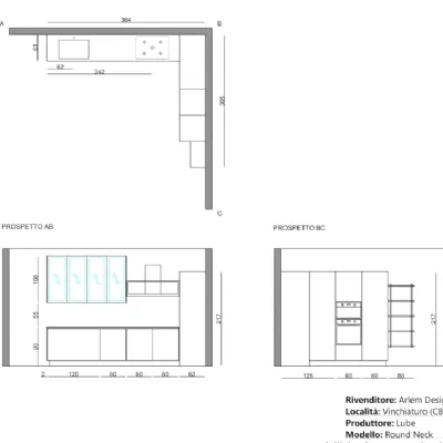 Cucina Round neck moderna tortora Lube cucine ad angolo scontata 53%