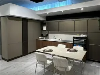 Cucina Mobilturi moderna ad angolo tortora in polimerico Nevada diamante