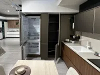 Cucina Mobilturi moderna ad angolo tortora in polimerico Nevada diamante