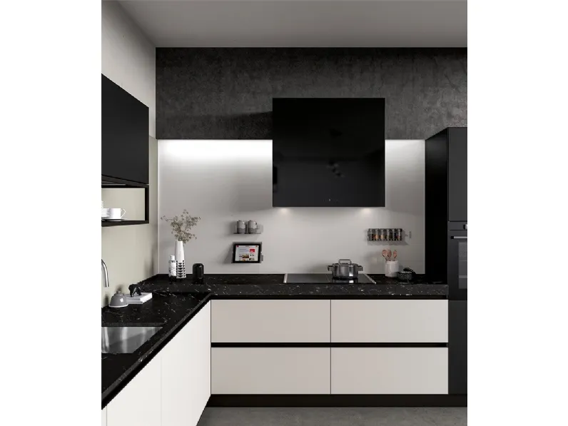 Cucina bianca design ad angolo Vetro Arredo3 a soli 17027 Euro