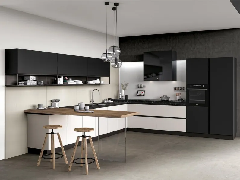 Cucina bianca design ad angolo Vetro Arredo3 a soli 17027 Euro