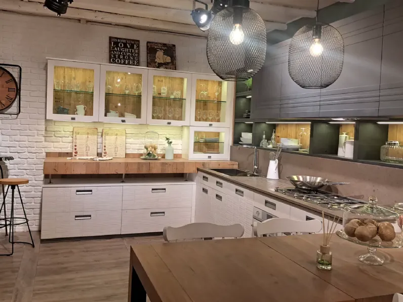 Cucina bianca design ad angolo Labcap Marchi cucine in Offerta Outlet