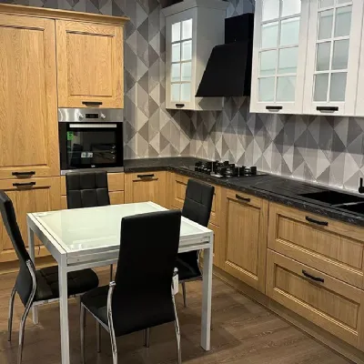 Cucina ad angolo in legno rovere chiaro Aisha  a prezzo scontato