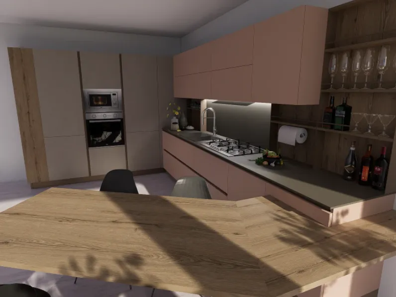 Cucina modello time e kali ad angolo Arredo3 con un ribasso imperdibile