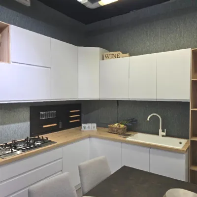 Cucina ad angolo moderna bianca Net cucine Pet  kelly a soli 5840 Euro