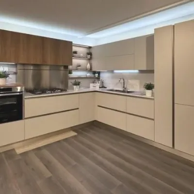 Cucina ad angolo moderna grigia Veneta cucine Oyster a soli 10300 Euro
