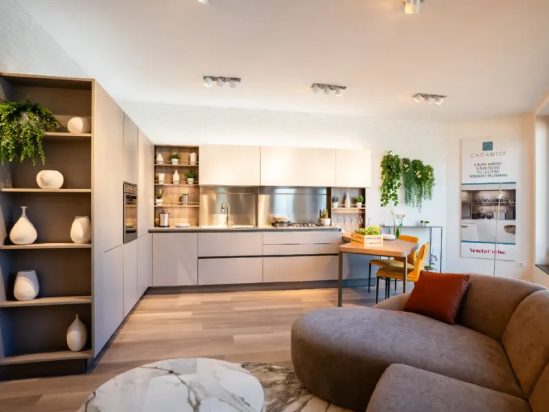 Cucina Veneta cucine moderna ad angolo grigia in laminato materico Start time j