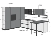 Cucina ad angolo moderna Miton menta 20 Miton a prezzo ribassato