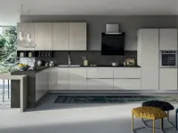 Cucina grigio moderna ad angolo Round Arredo3 in Offerta Outlet