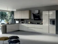 Cucina grigio moderna ad angolo Round Arredo3 in Offerta Outlet