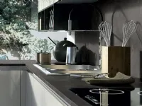 Cucina grigio moderna ad angolo Round Arredo3 in Offerta Outlet