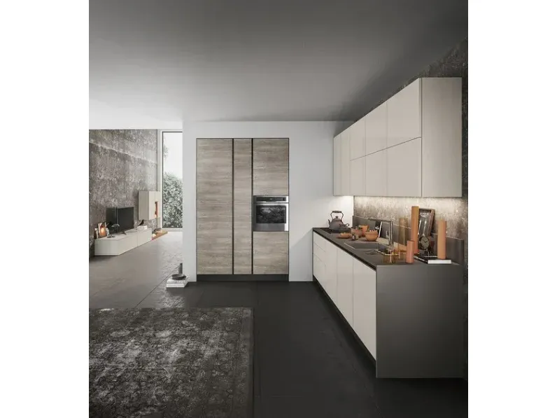 Cucina ad angolo in laminato materico a prezzo scontato 40%