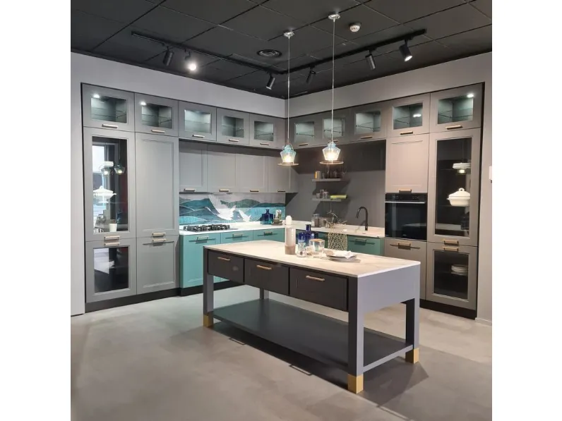 Cucina altri colori moderna con isola Cv 657 heritage lavagna Arredo3 a soli 9900