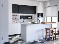 Cucina Cucina moderna con isola e colonne laccata bianca maniglia j  moderna bianca Ar-due con isola scontata 44%