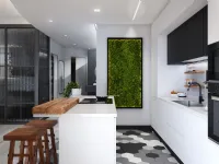 Cucina Cucina moderna con isola e colonne laccata bianca maniglia j  moderna bianca Ar-due con isola scontata 44%