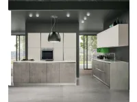 Cucina grigio moderna ad isola Cucina moderna con  isola e due colonne  Outlet etnico a soli 6990