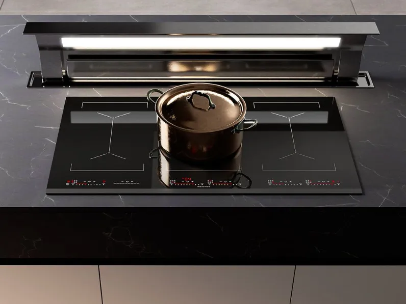 Cucina con isola in vetro a prezzo scontato 30%