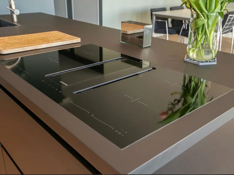 Cucina antracite design con isola Ingrosso cucine moderne icm82 Primopiano cucine in Offerta Outlet