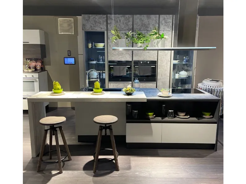 Cucina ad isola moderna Immagina plus lux Lube cucine a prezzo ribassato