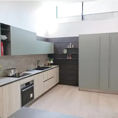 Cucina Alabama e verde prato design altri colori Artigianale ad angolo scontata 35%