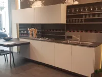 Cucina con penisola in laminato opaco grigia Alea a prezzo scontato