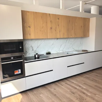 Cucina Artigianale moderna lineare rovere chiaro in legno Alice