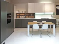 Cucina design ad angolo F45 color pino e madreperla in OFFERTA OUTLET