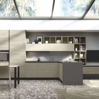 Bellissima cucina ad angolo, design artigianale. Colori moderni. Spot inclusi. Solo 7597!