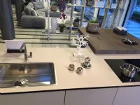 Cucina con isola in laminato materico altri colori Obliqua a prezzo ribassato