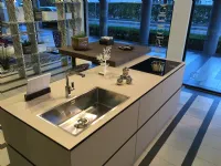 Cucina con isola in laminato materico altri colori Obliqua a prezzo ribassato