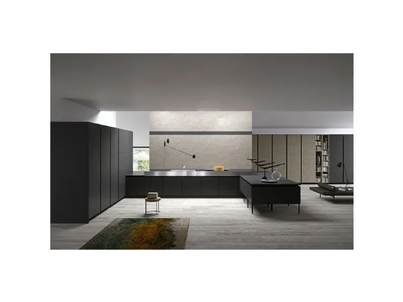 Cucina Dibiesse design con penisola altri colori in laminato opaco Vestimi