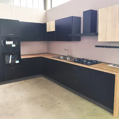 Cucina altri colori moderna ad angolo Ar-due Laccato nero a soli 4550 Euro