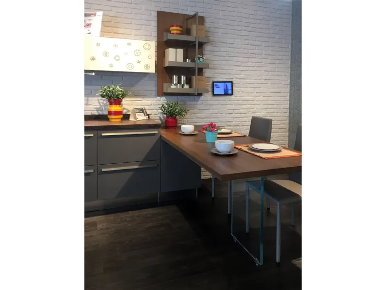 Cucina altri colori moderna ad angolo Clover bridge Lube cucine in Offerta Outlet