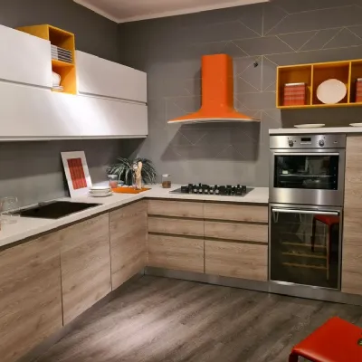 Cucina altri colori moderna ad angolo Luna Mobilturi in Offerta Outlet