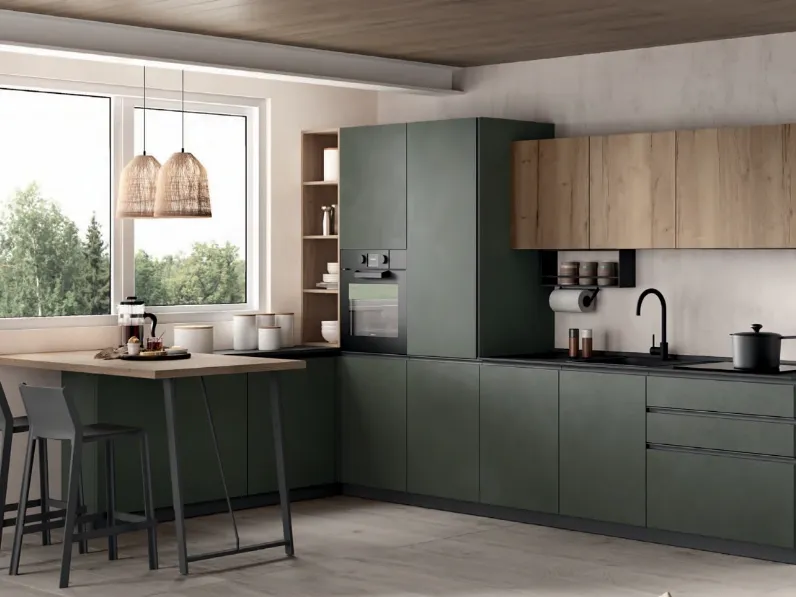 Cucina Materia 5 moderna altri colori Essebi ad angolo scontata 32%