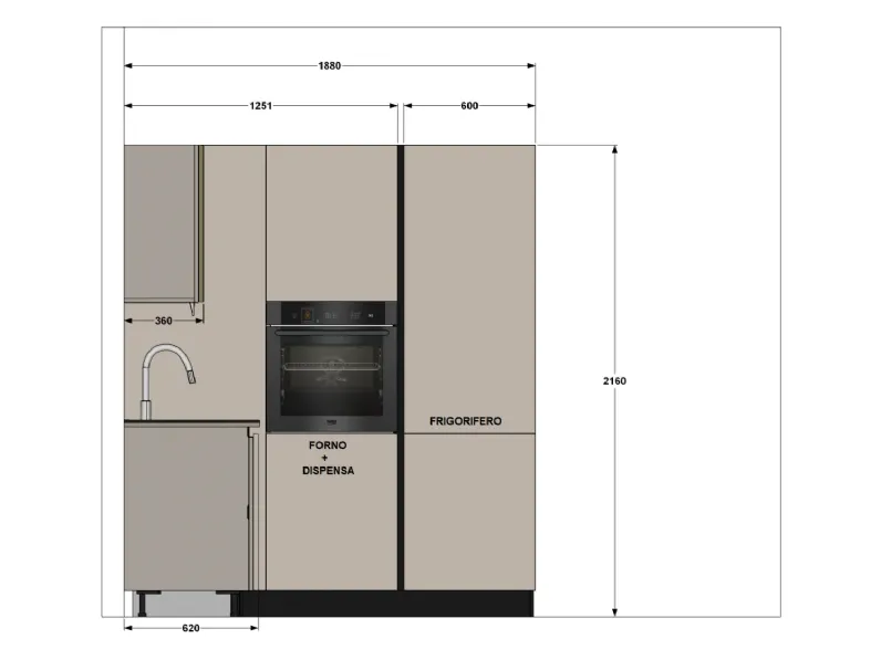 Cucina altri colori moderna ad angolo Infinity Stosa scontata