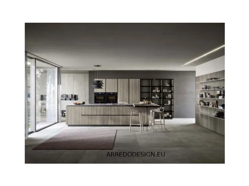 Cucina moderna con isola Emporio Dibiesse a prezzo ribassato