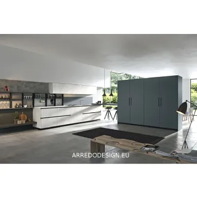 Cucina con isola in laminato materico modello Emporio ad un prezzo riservato 