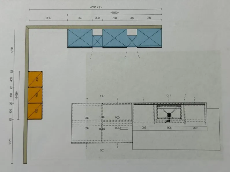Cucina a PREZZI OUTLET in laccata opaco Scavolini -42%