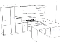 Cucina a prezzo scontato con penisola moderna Round Arredo3