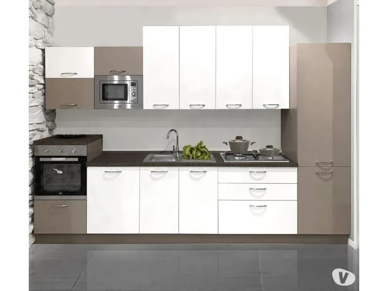 Cucina lineare in laminato materico a prezzo scontato 41%