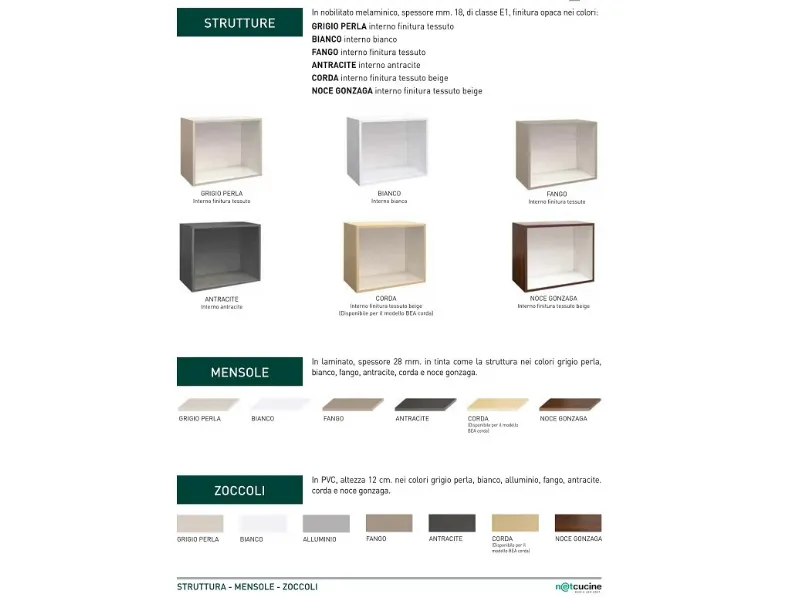 Cucina Net cucine moderna lineare altri colori in laminato materico Delizia