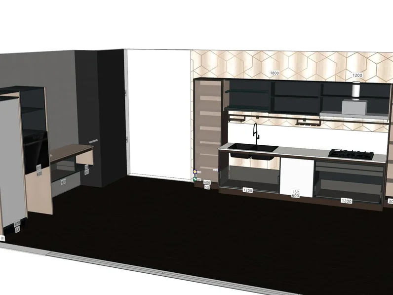 Cucina a prezzo ribassato lineare moderna Immagina neck cannettata Lube cucine